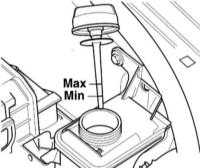 Проверка уровня жидкости системы гидроусиления руля Audi A4