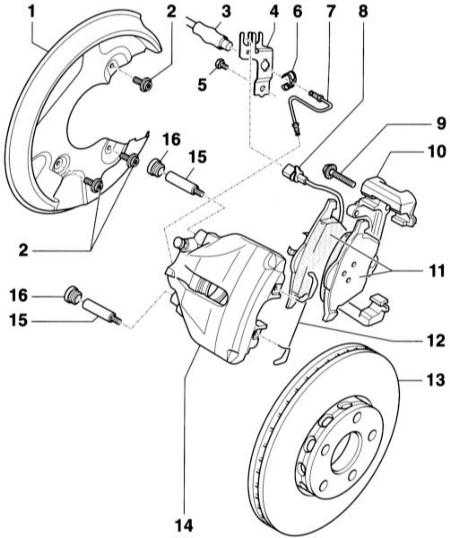  Снятие и установка передних тормозных колодок Audi A4